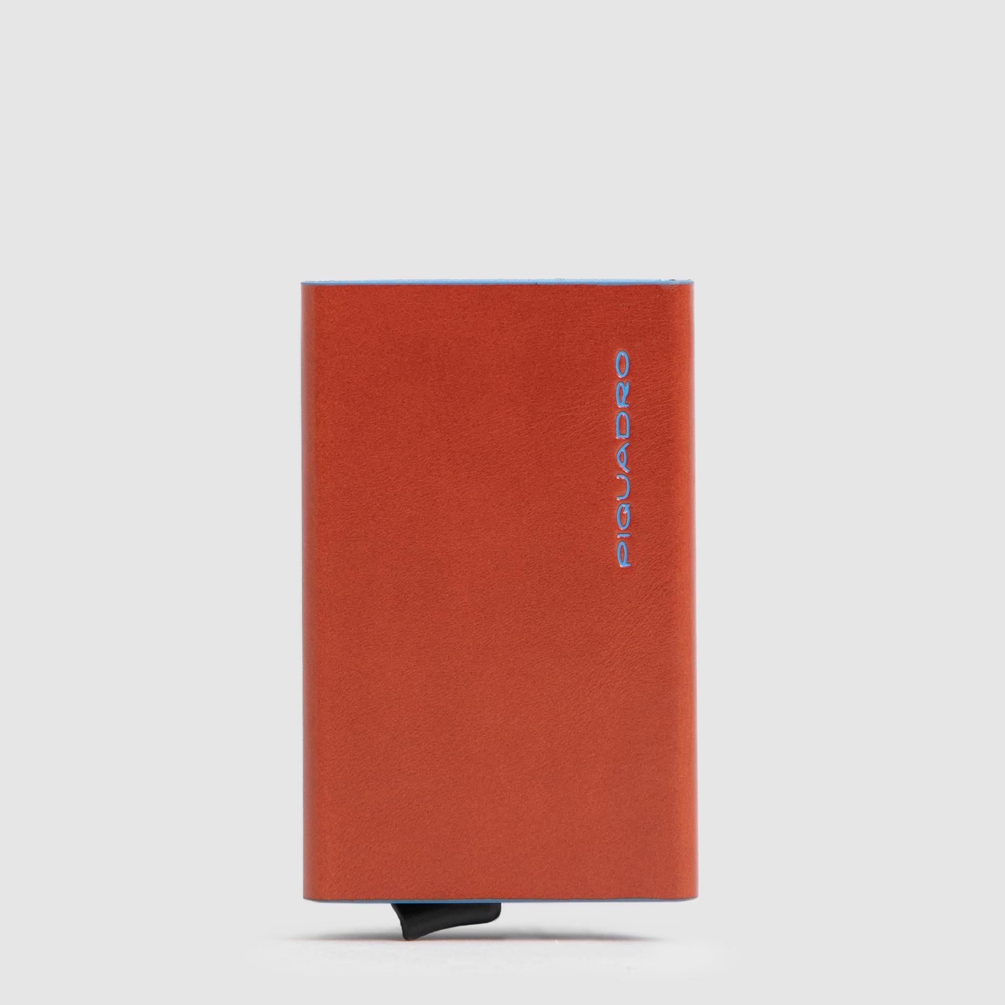 Piquadro Black Square Kartenetui Automatisch Blau RFID