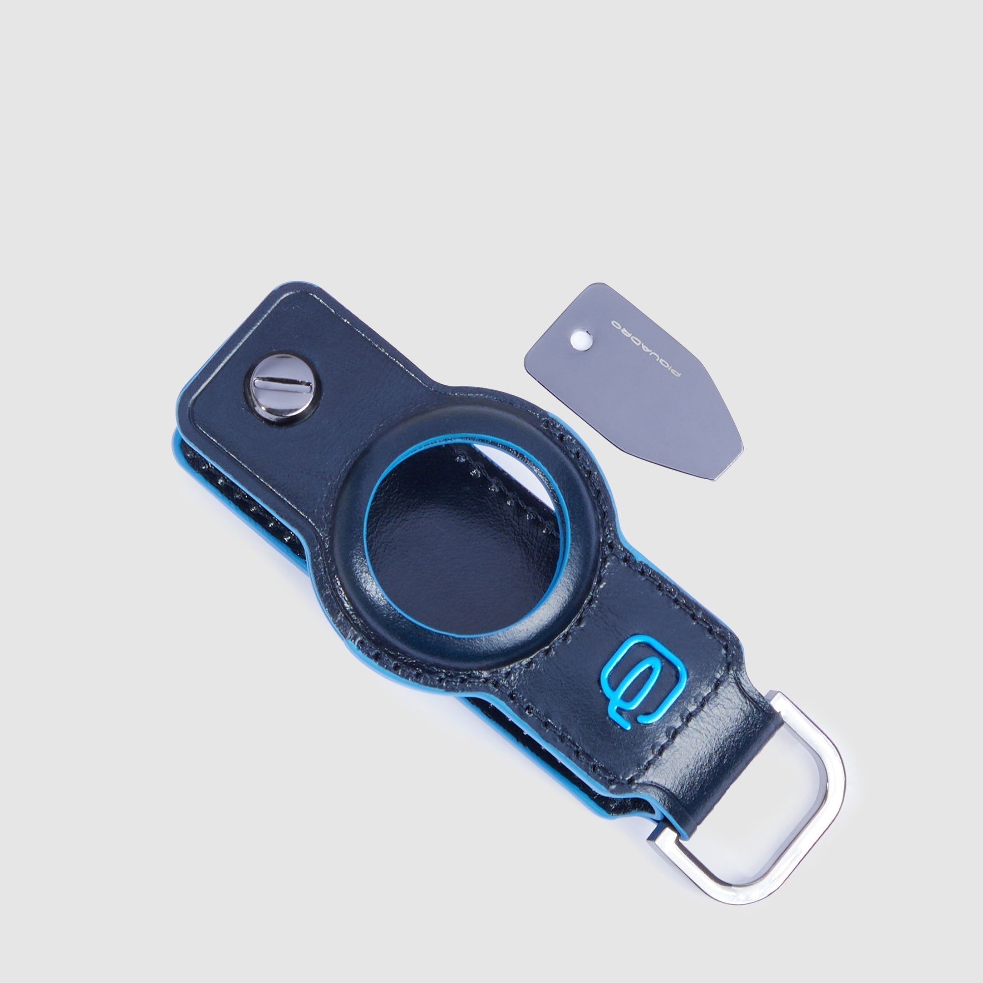 Piquadro Connequ Schlüsselanhänger Leder AirTag Blau