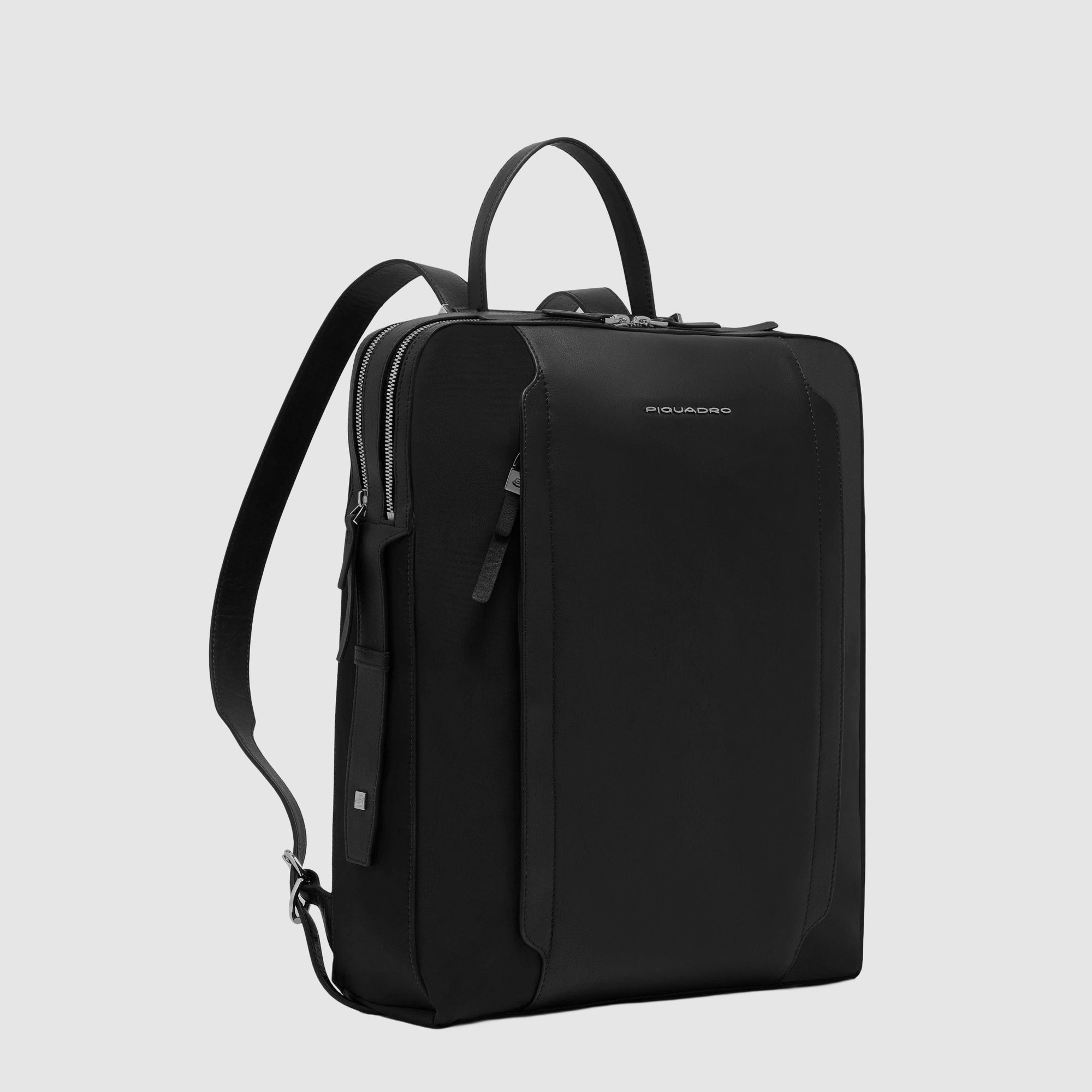 Piquadro Lyra Rucksack Damen 15,6 Zoll Schwarz Recycelt