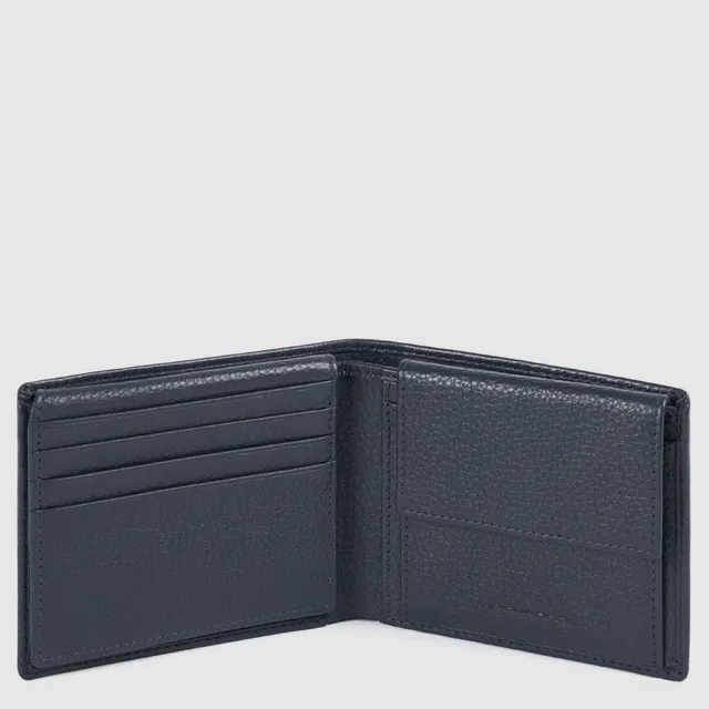 Piquadro Blue Square Geldbörse Herren Leder RFID Blau