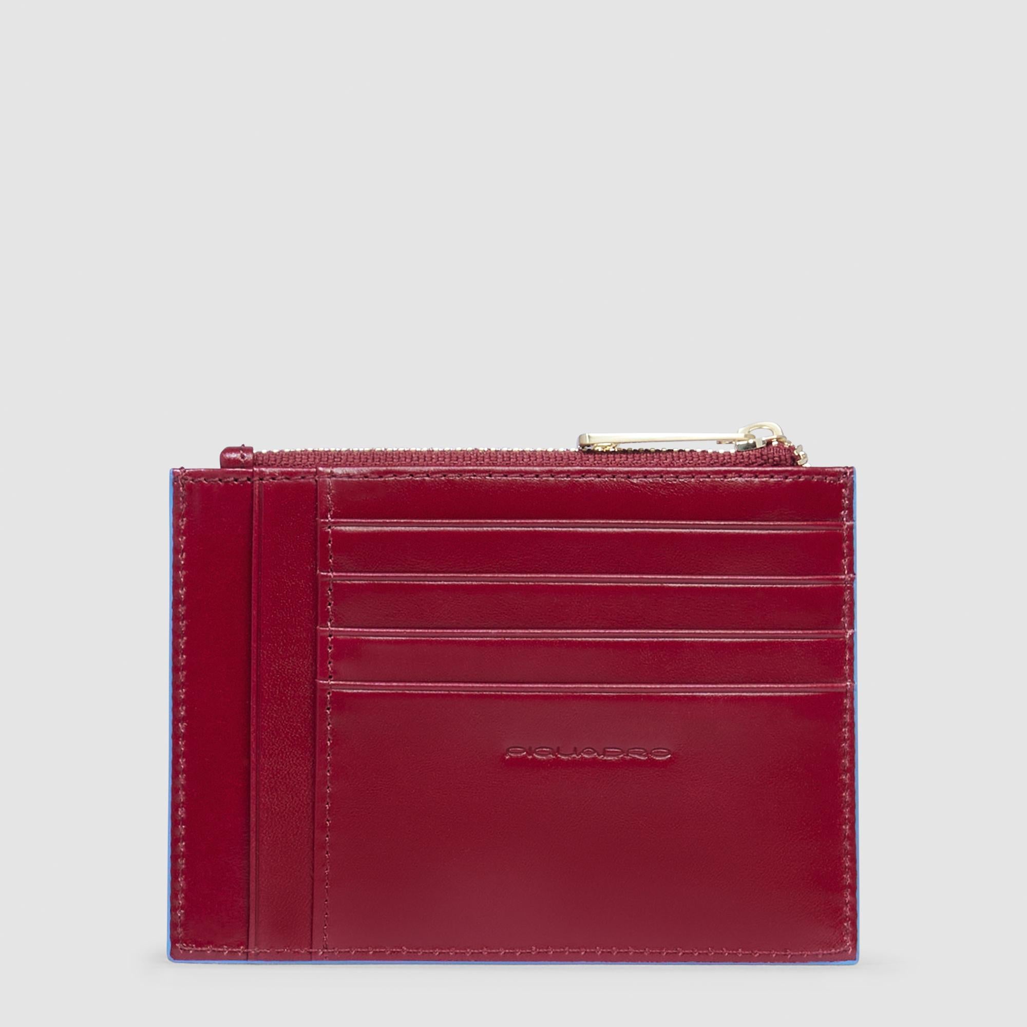 Piquadro Materia Damen Mini Geldbörse Schwarz Leder