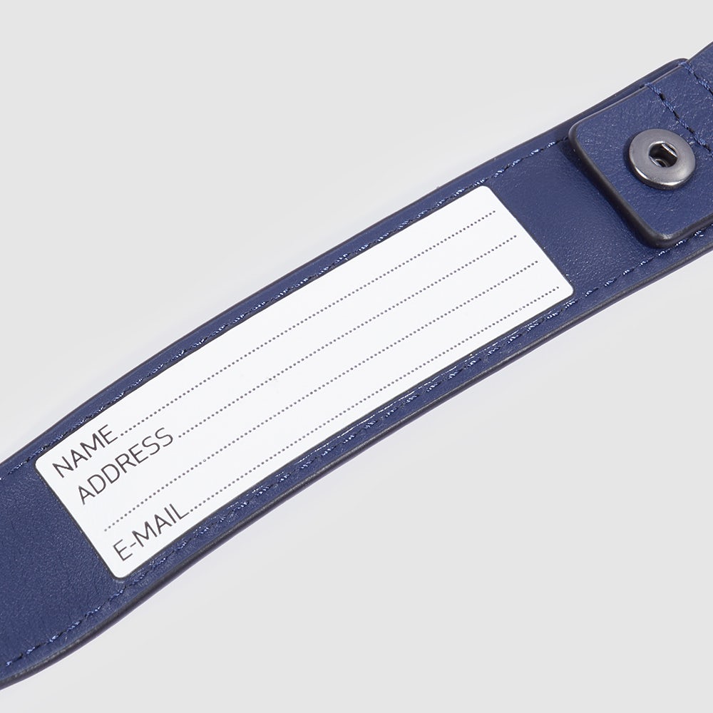 Piquadro Blue Square Kofferanhänger Leder Karabiner braun