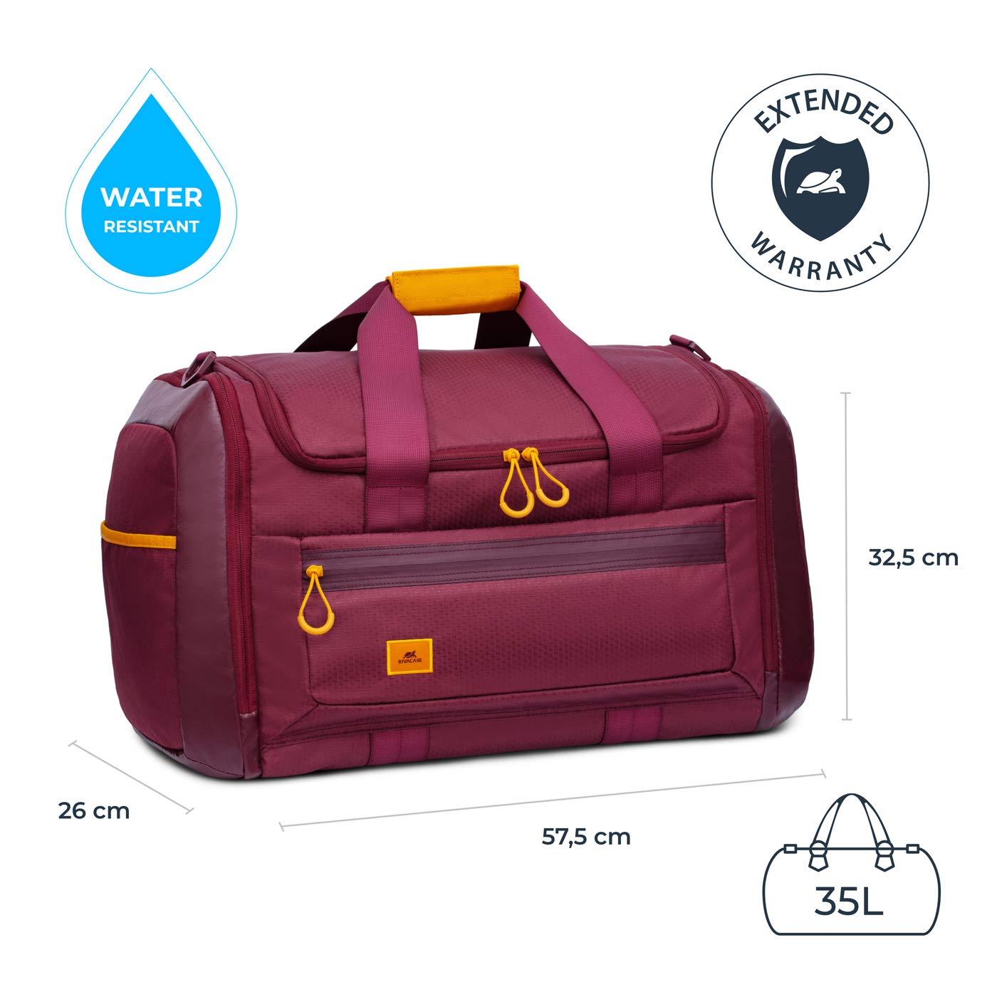 Rivacase Galapagos Sporttasche 35L mit Schuhfach wasserabweisend