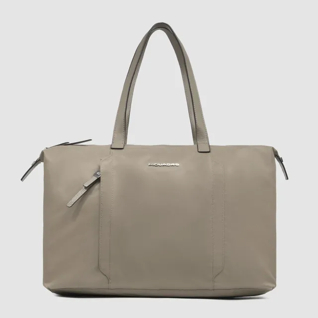 Piquadro Patricia Shopper 15,6 Zoll Leder schwarz faltbar
