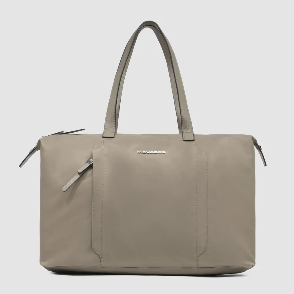 Piquadro Patricia Shopper 15,6 Zoll Leder schwarz faltbar