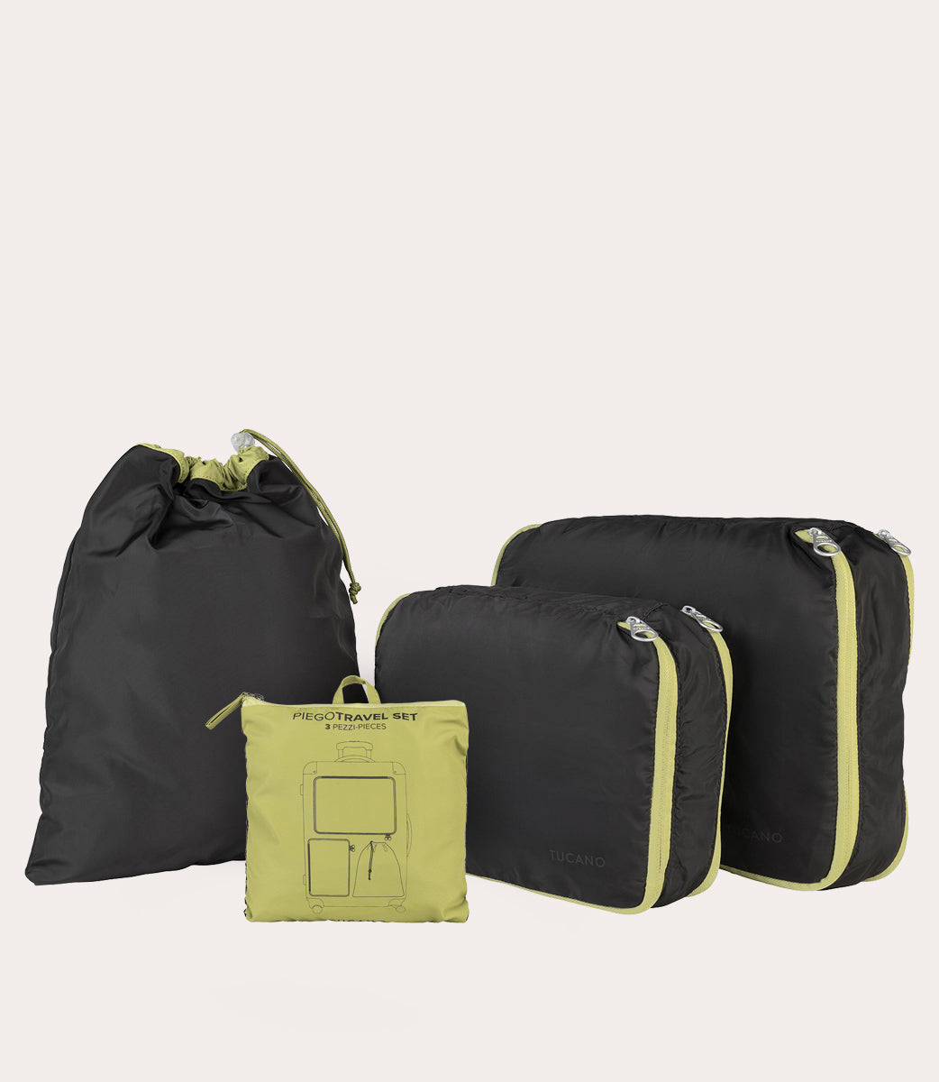 Tucano Piego Travel Set Kofferorganizer Schwarz Nylon 3-tlg