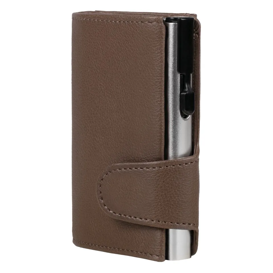 Lightpak Clicksafe Börse braun RFID Aluminium