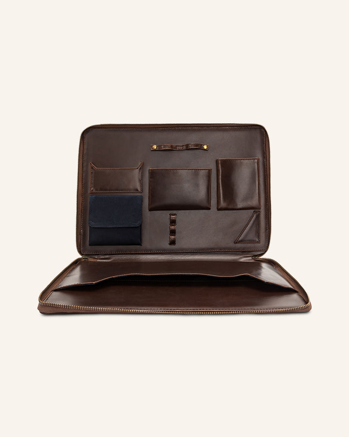 Buckle & Seam Ralph Dokumentenmappe Leder braun 14 Zoll