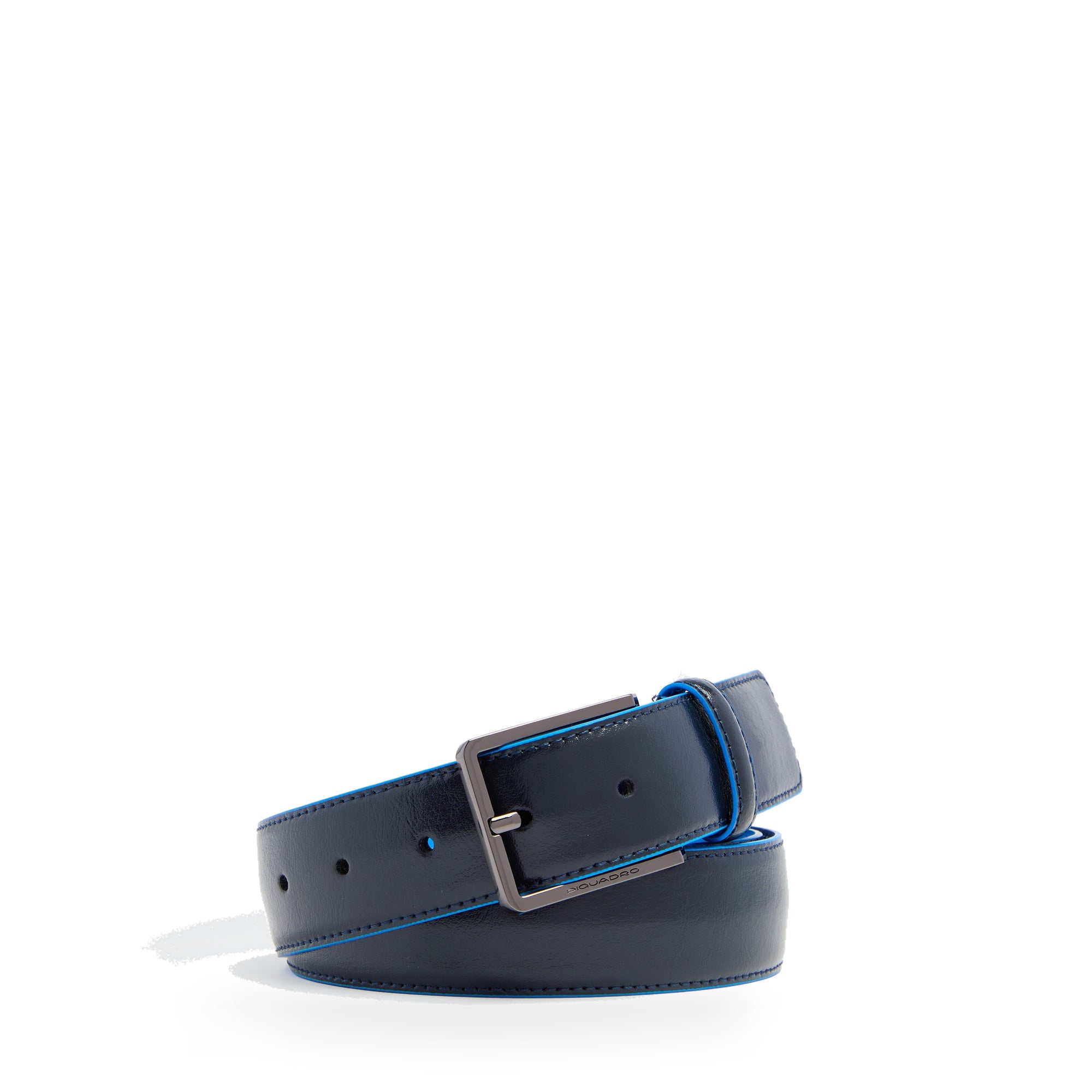 Piquadro Blue Square Herrengürtel Leder Blau Dornschließe
