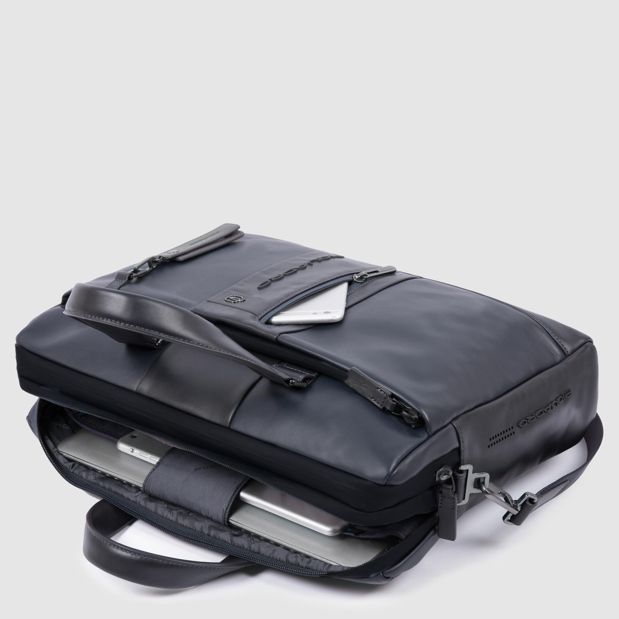 Piquadro Modus Aktentasche 15,6 Zoll Laptop Leder Schwarz