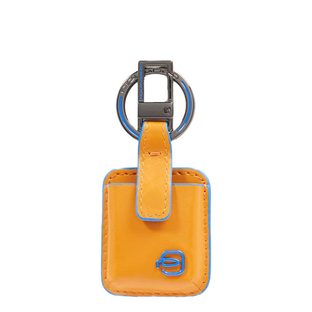 Piquadro Connequ Schlüsselanhänger Leder Schwarz Karabiner