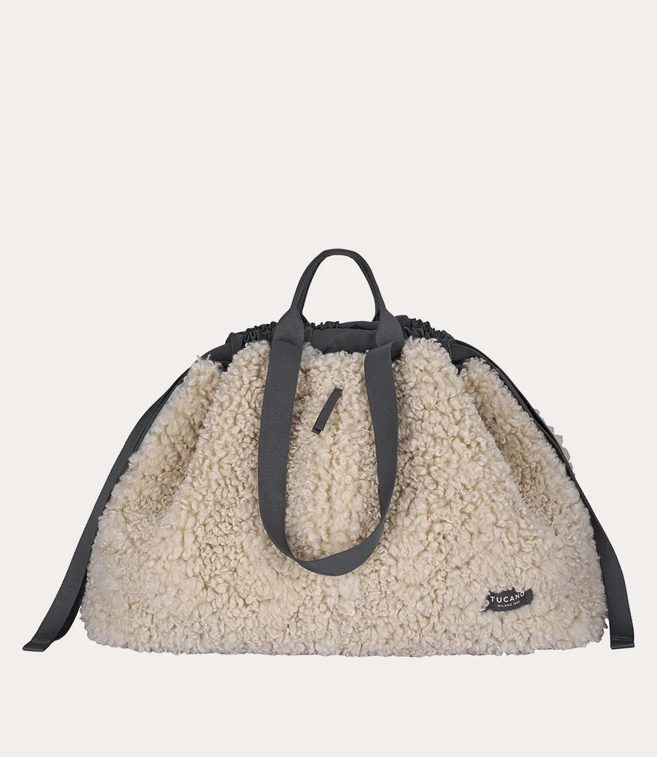 Tucano Carry Sheep Large Weekender Weiß Plüsch