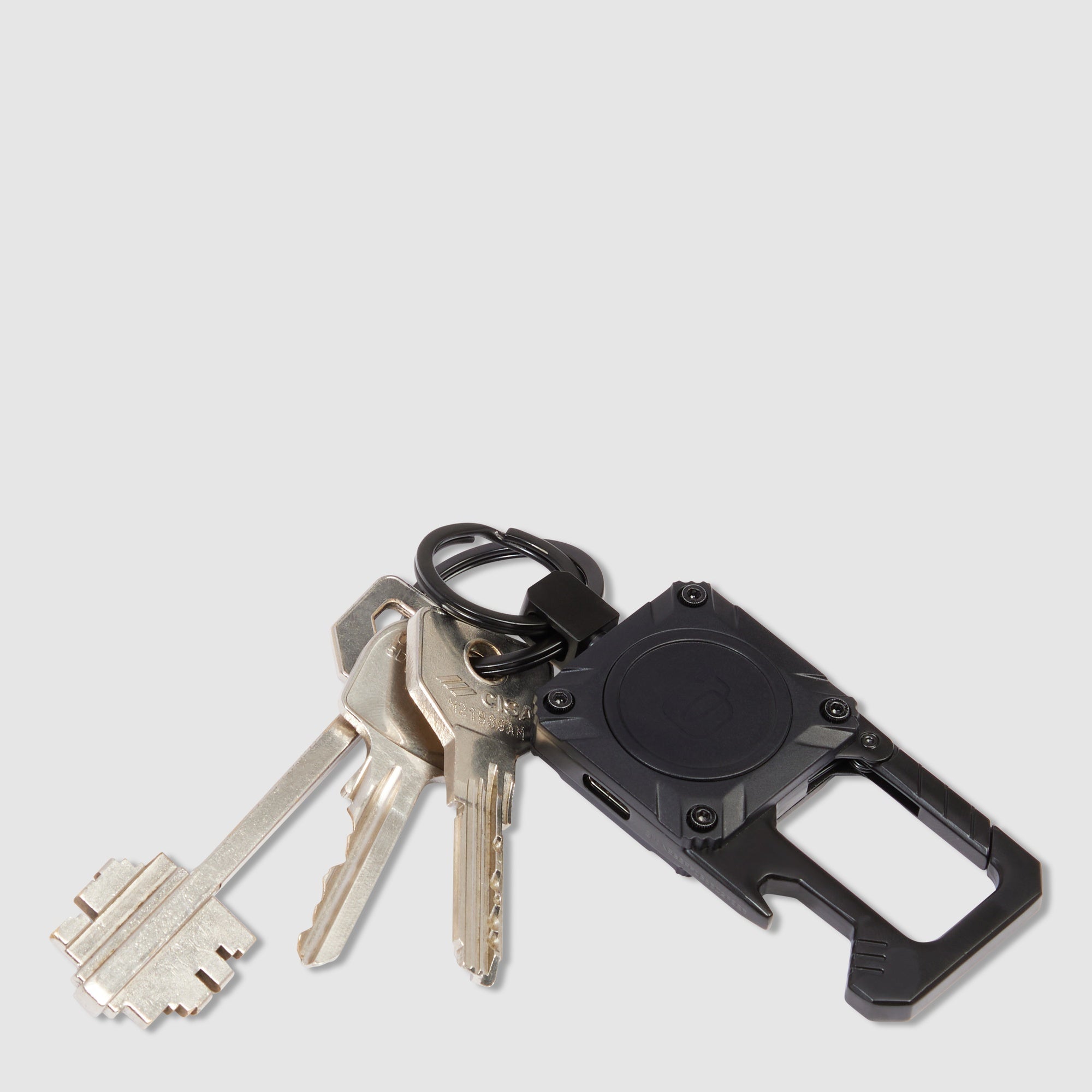 Piquadro Connequ Schlüsselanhänger Metall Schwarz Tracker