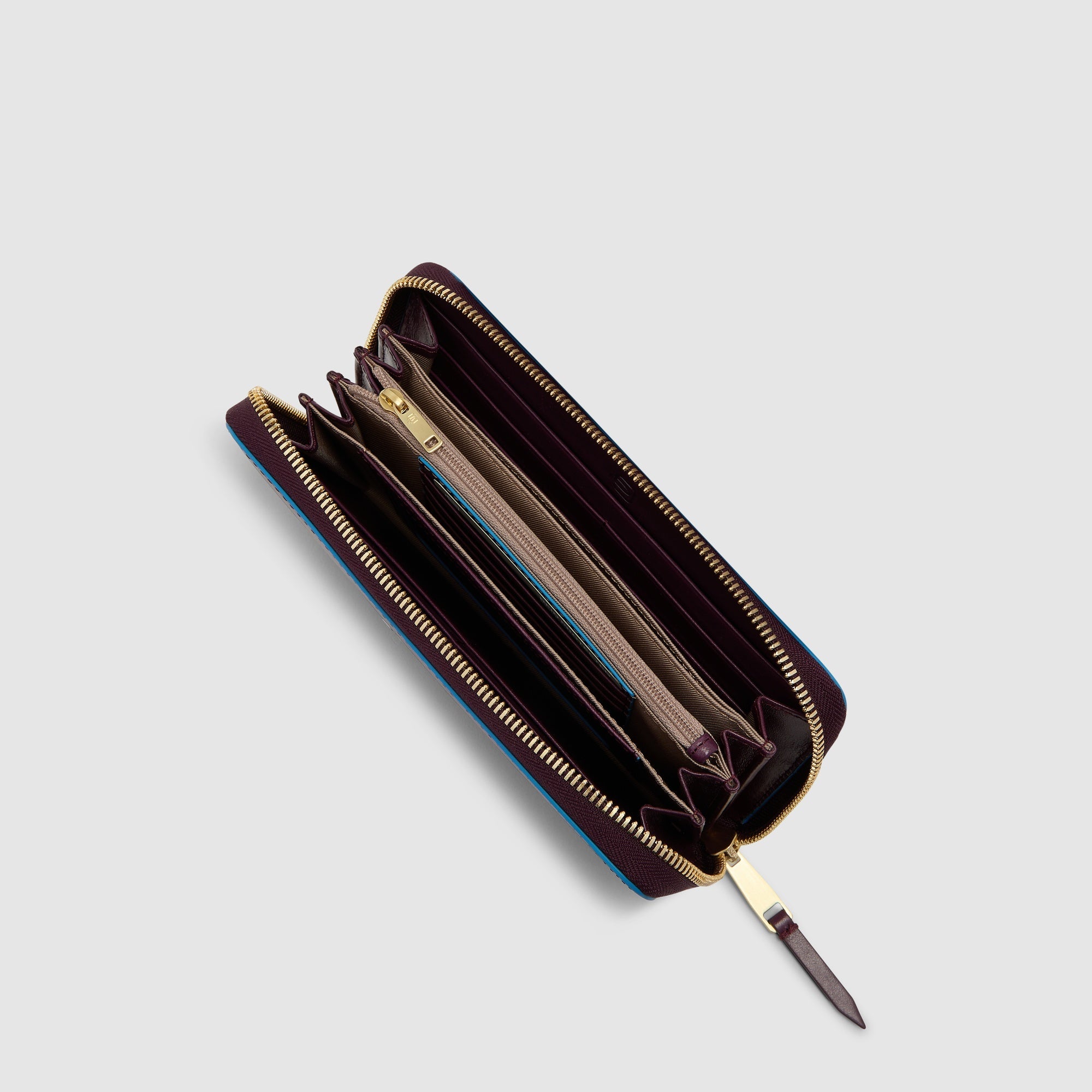 Piquadro Materia Damen-Geldbörse Leder Zip-around Schwarz