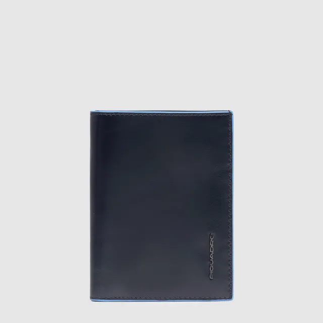 Piquadro Blue Square Geldbörse Hochformat schwarz Leder RFID