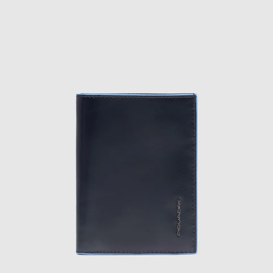 Piquadro Blue Square Geldbörse Hochformat schwarz Leder RFID