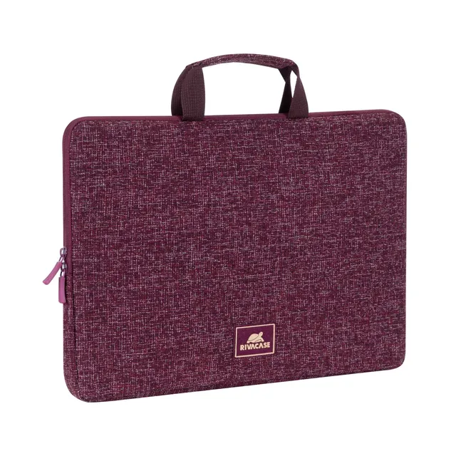 RIVACASE Erebus 14 Zoll Laptophülle Tweed Burgundy Rot Griff