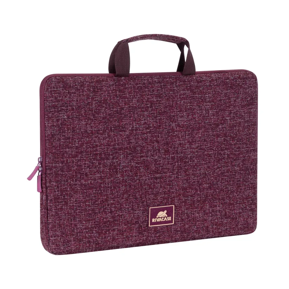 RIVACASE Erebus 14 Zoll Laptophülle Tweed Burgundy Rot Griff