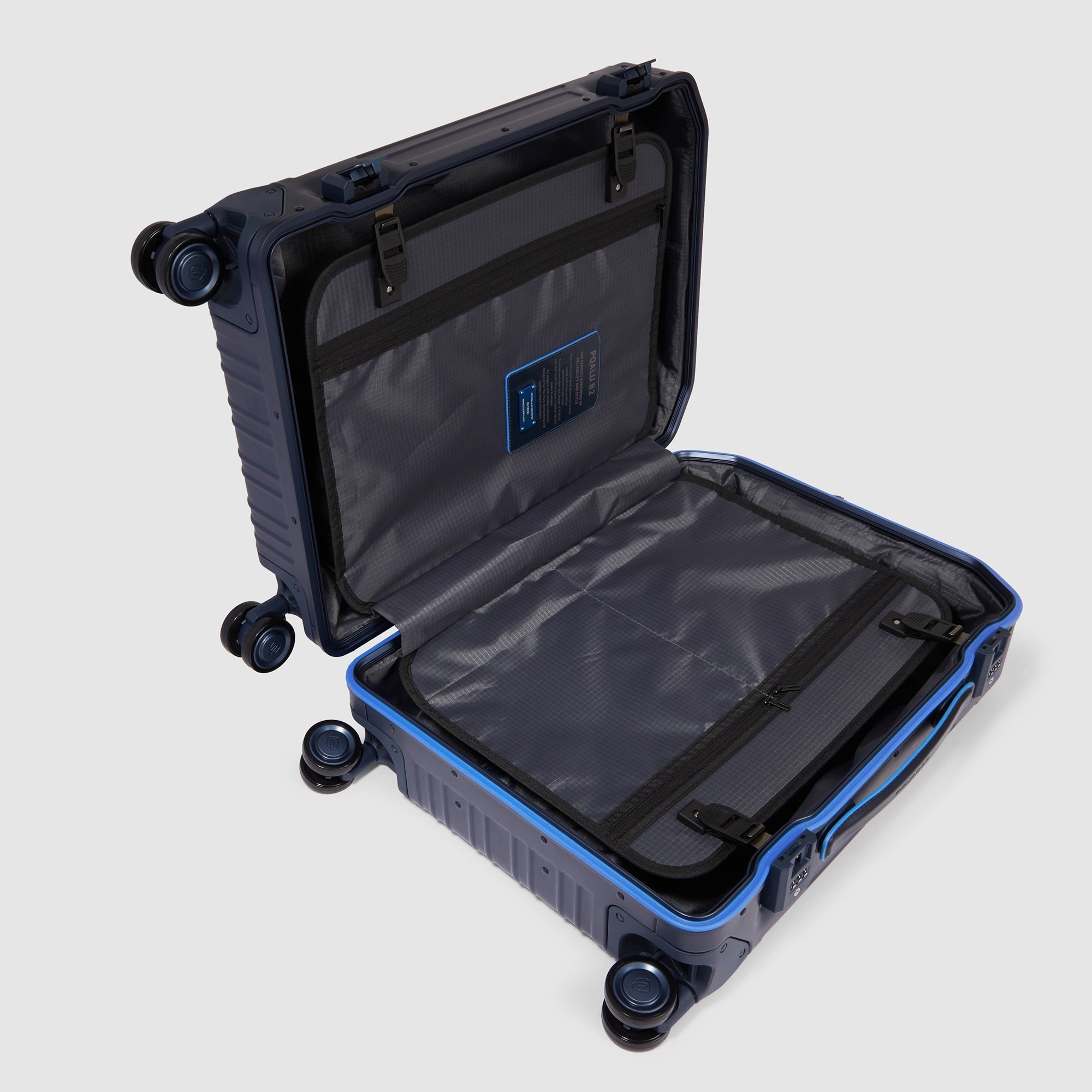 Piquadro PQ-Light Kabinentrolley slim Aluminium Blau