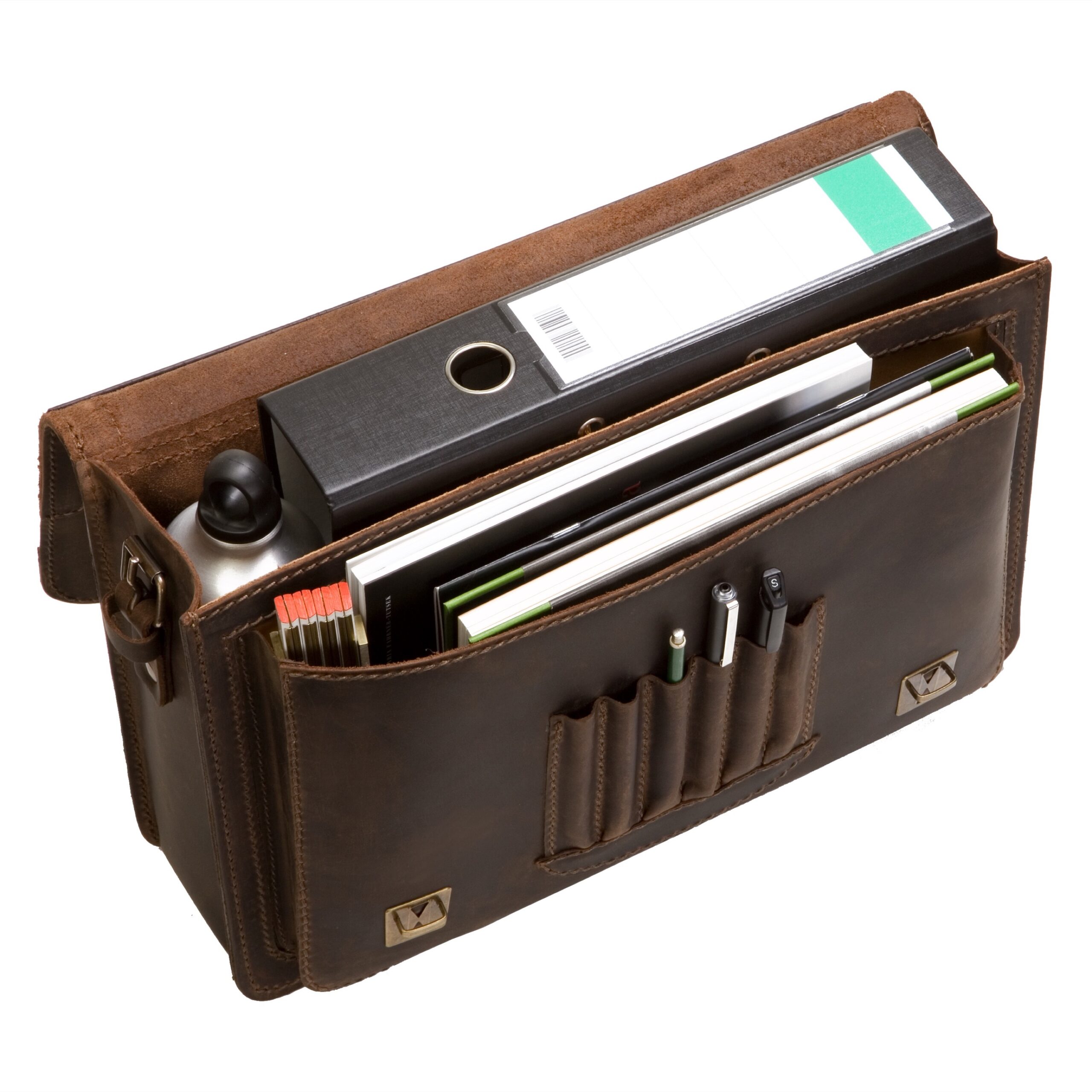 Lightpak Robbert Aktentasche dunkelbraun Sattelleder Laptop