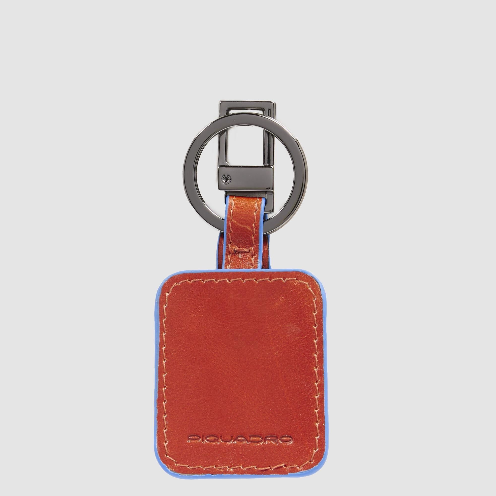 Piquadro Connequ Schlüsselanhänger Leder Schwarz Karabiner