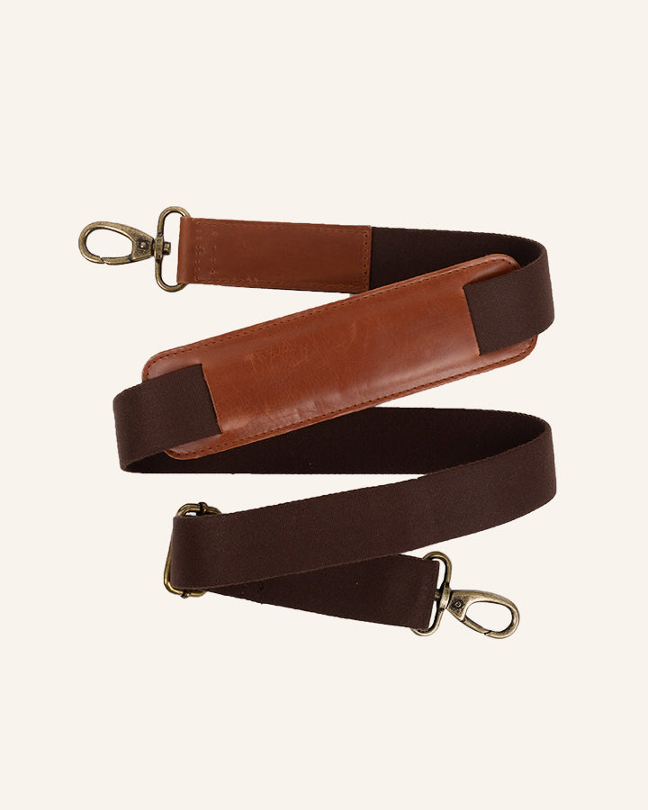 Buckle & Seam Canvas Schulterriemen Taschenriemen Braun 140cm