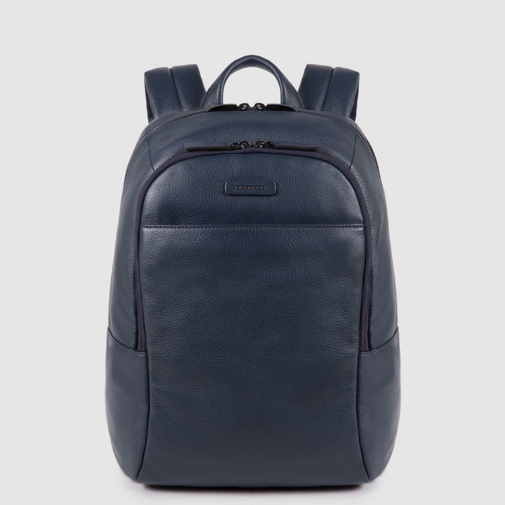 Piquadro Black Square Rucksack 14 Zoll Schwarz Leder klein