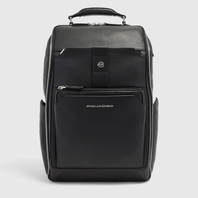Piquadro Black Square Laptop-Rucksack 15,6 Zoll Schwarz