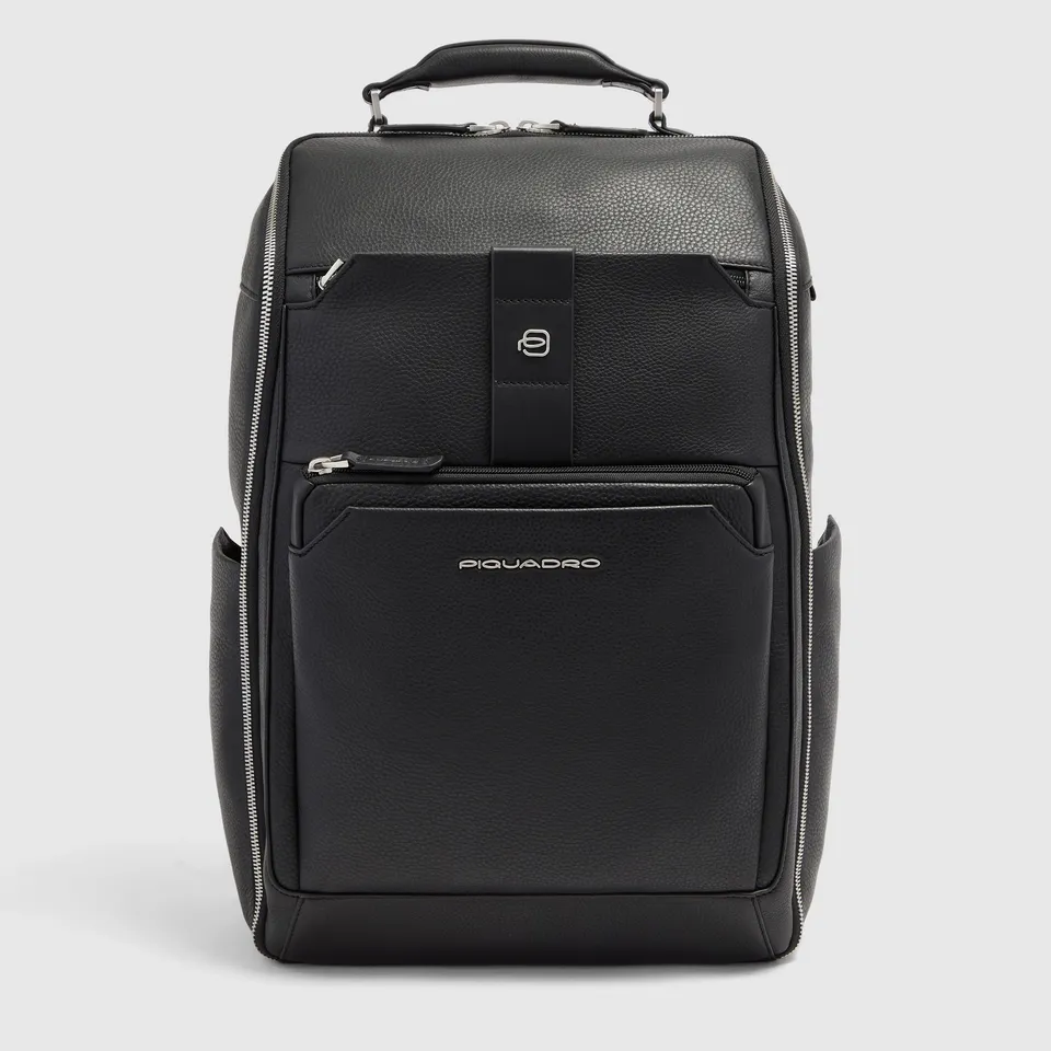 Piquadro Black Square Laptop-Rucksack 15,6 Zoll Schwarz