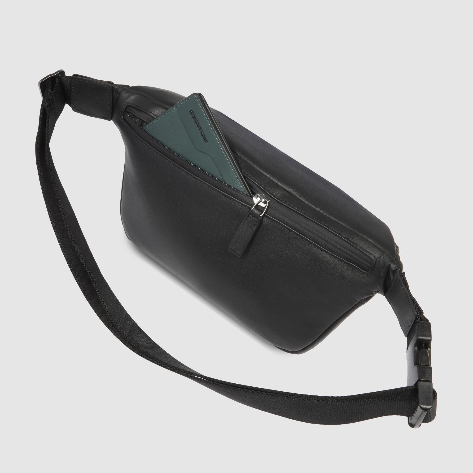 Piquadro Urban Bauchtasche Herren Schwarz Leder