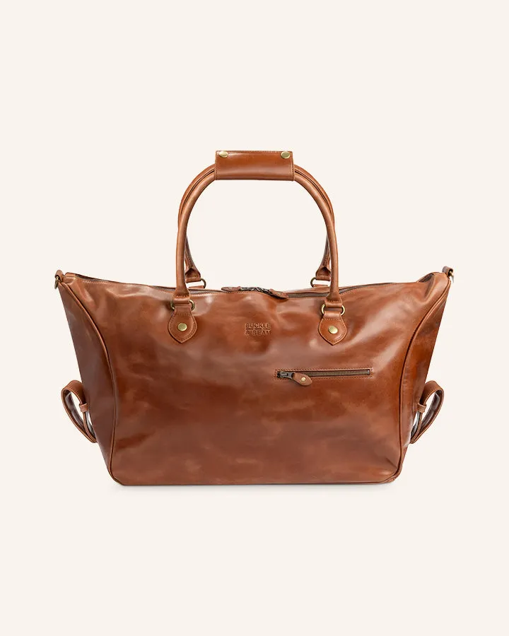 Buckle & Seam Linwood Weekender Leder Braun 37 L Handgepäck