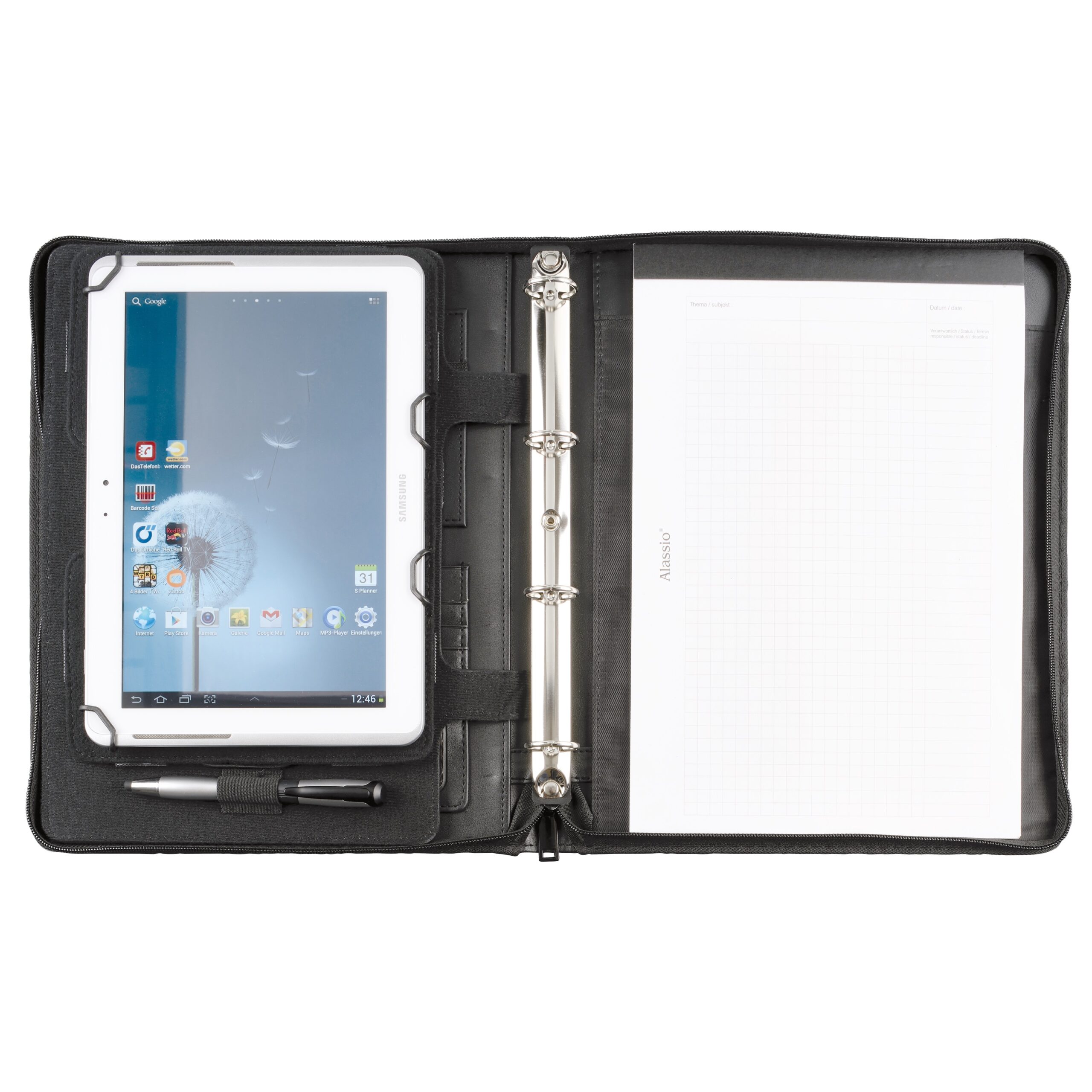 Lightpak Imperia Orgamappe A4 Schwarz mit Tablethülle