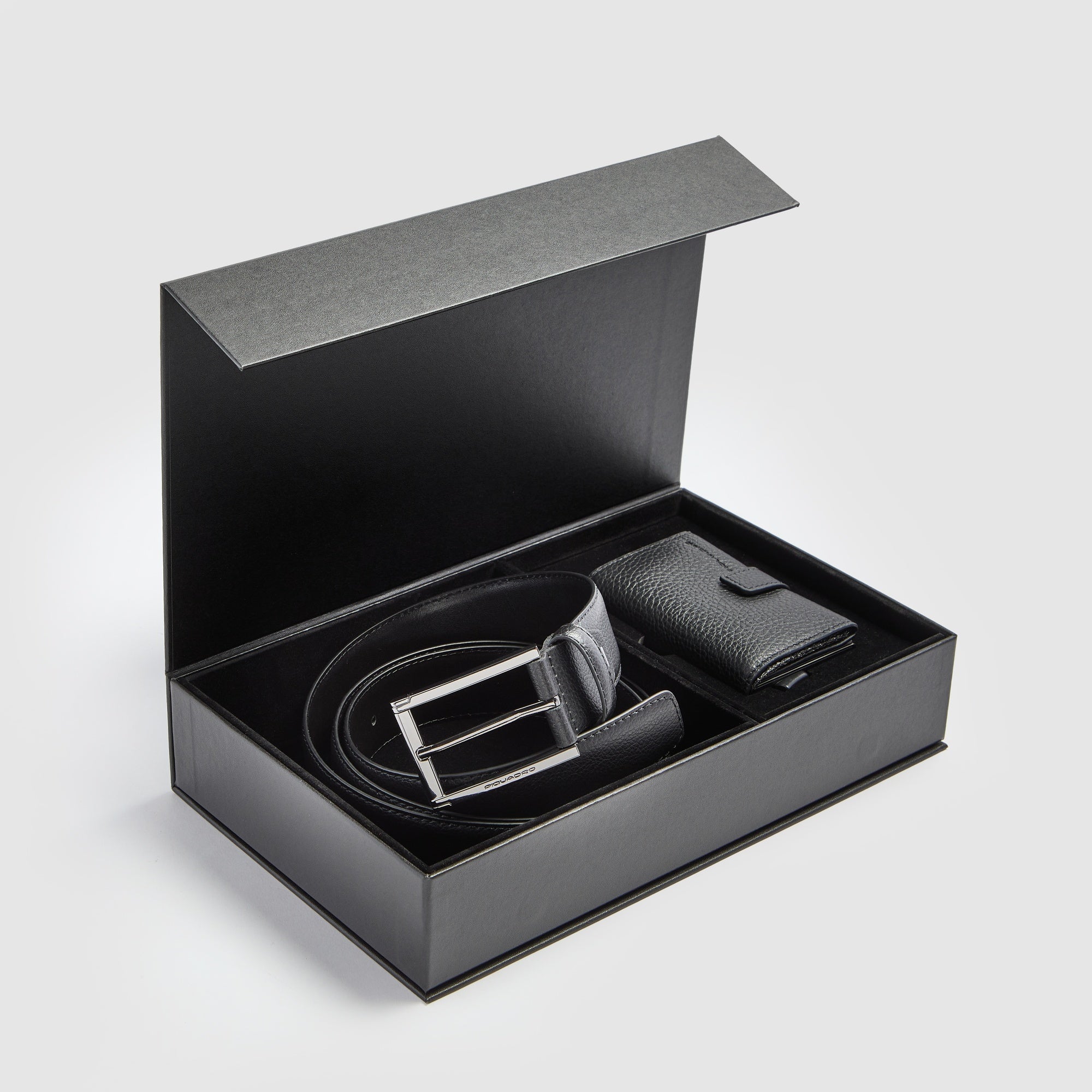 Piquadro Brief Geschenkset Herren Leder Schwarz Box