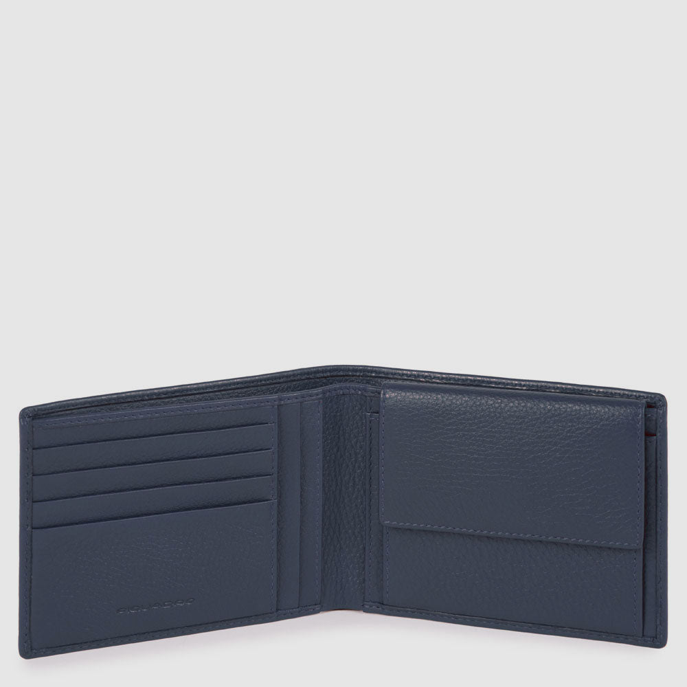 Piquadro Blue Square Geldbörse Herren Leder Münzfach RFID
