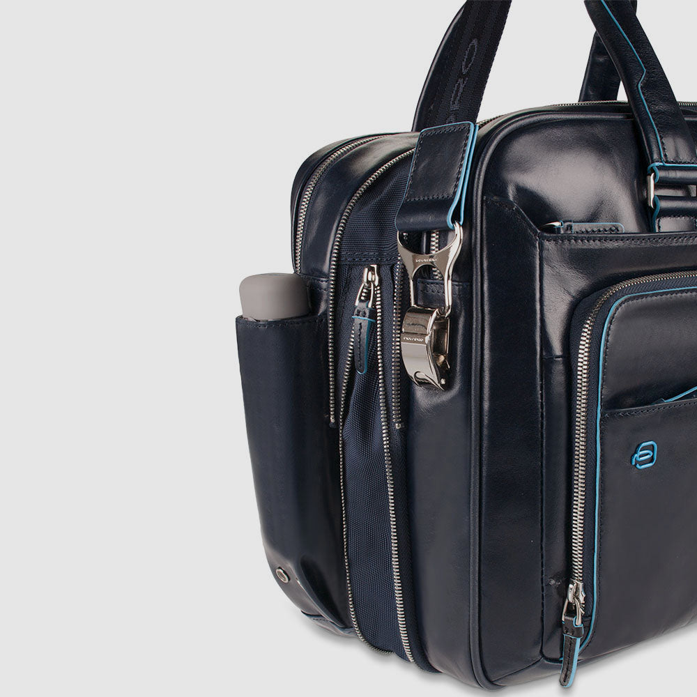 Piquadro Modus Laptoptasche 15,6 Zoll Schwarz erweiterbar