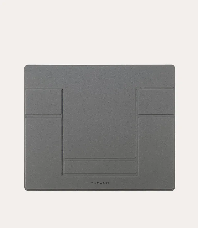 Tucano Laptop-Ständer faltbar schwarz Kunstleder Belüftung