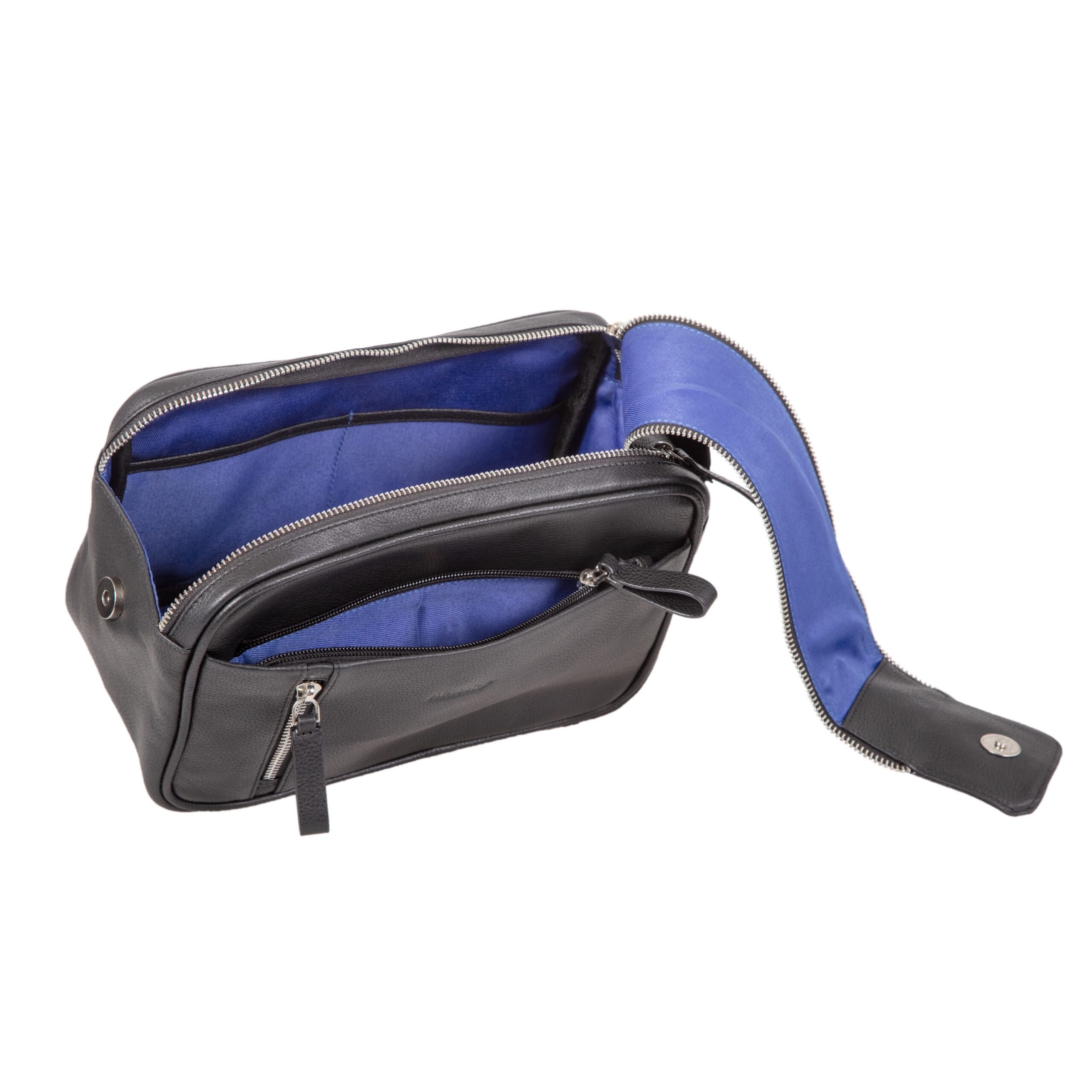 Lightpak Salina Kulturtasche Schwarz Leder Waschtasche