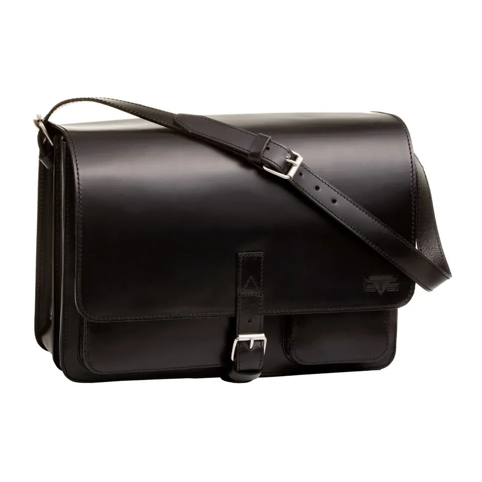 Lightpak Scotty Schultertasche Leder Schwarz 40x28 cm