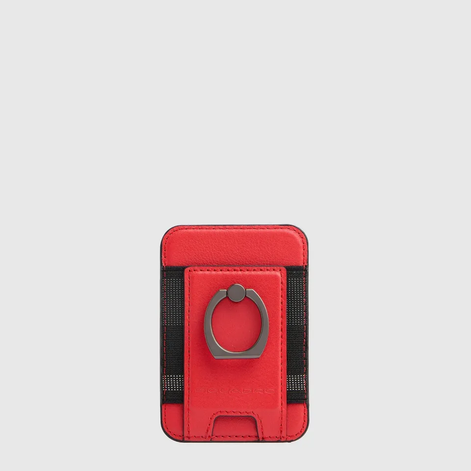 Piquadro BagMotic Kartenetui MagSafe Ring Leder Braun