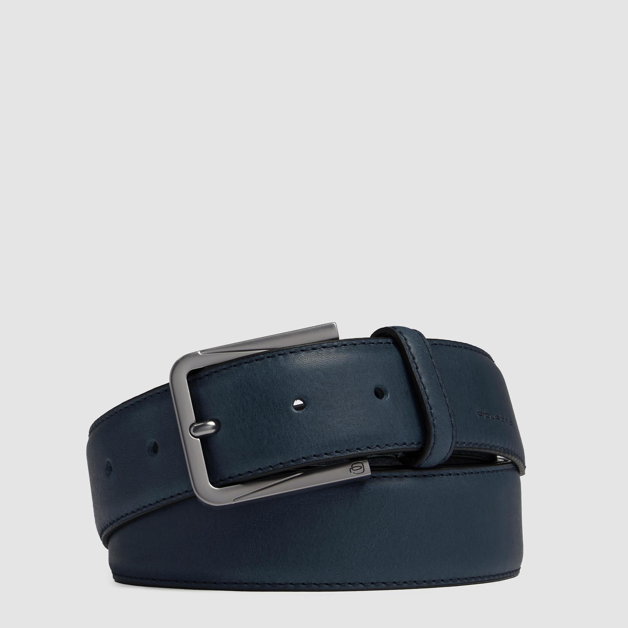 Piquadro Blue Square Gürtel Leder Dorn Schwarz