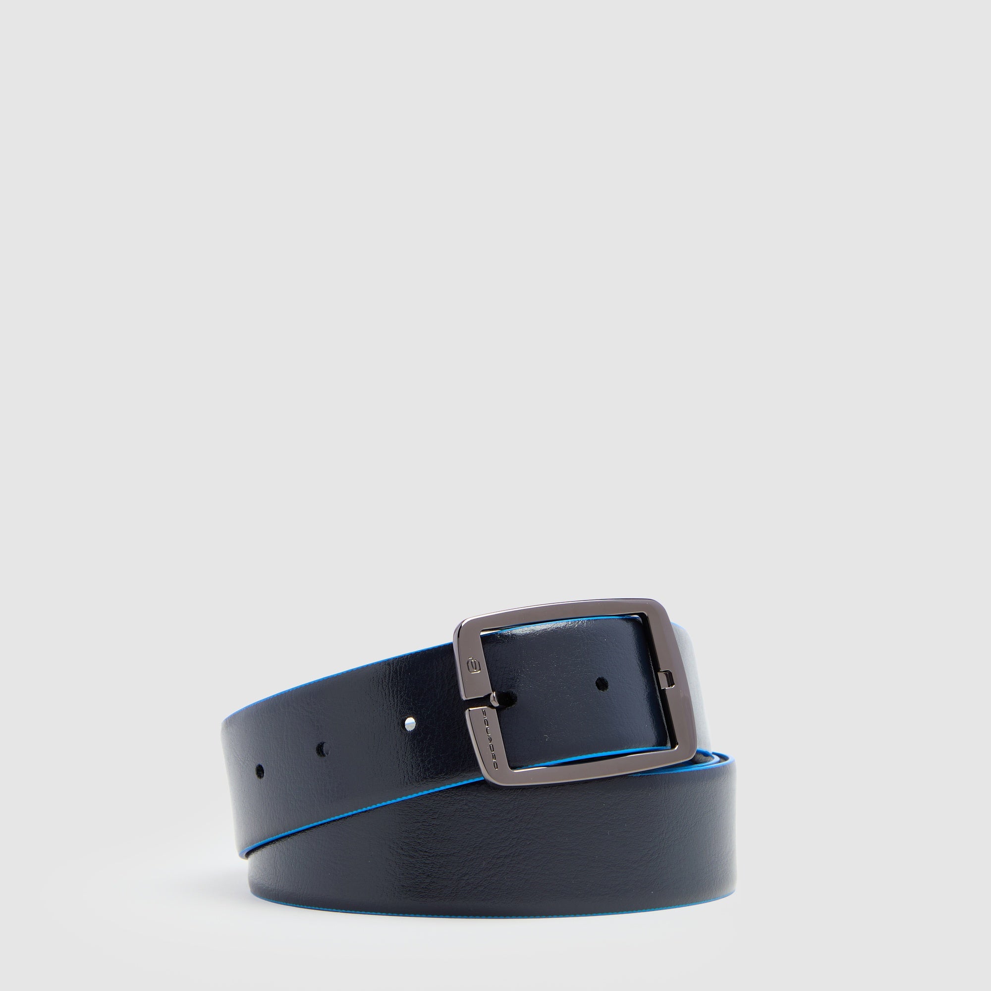 Piquadro Blue Square Gürtel Leder Reversibel Schwarz