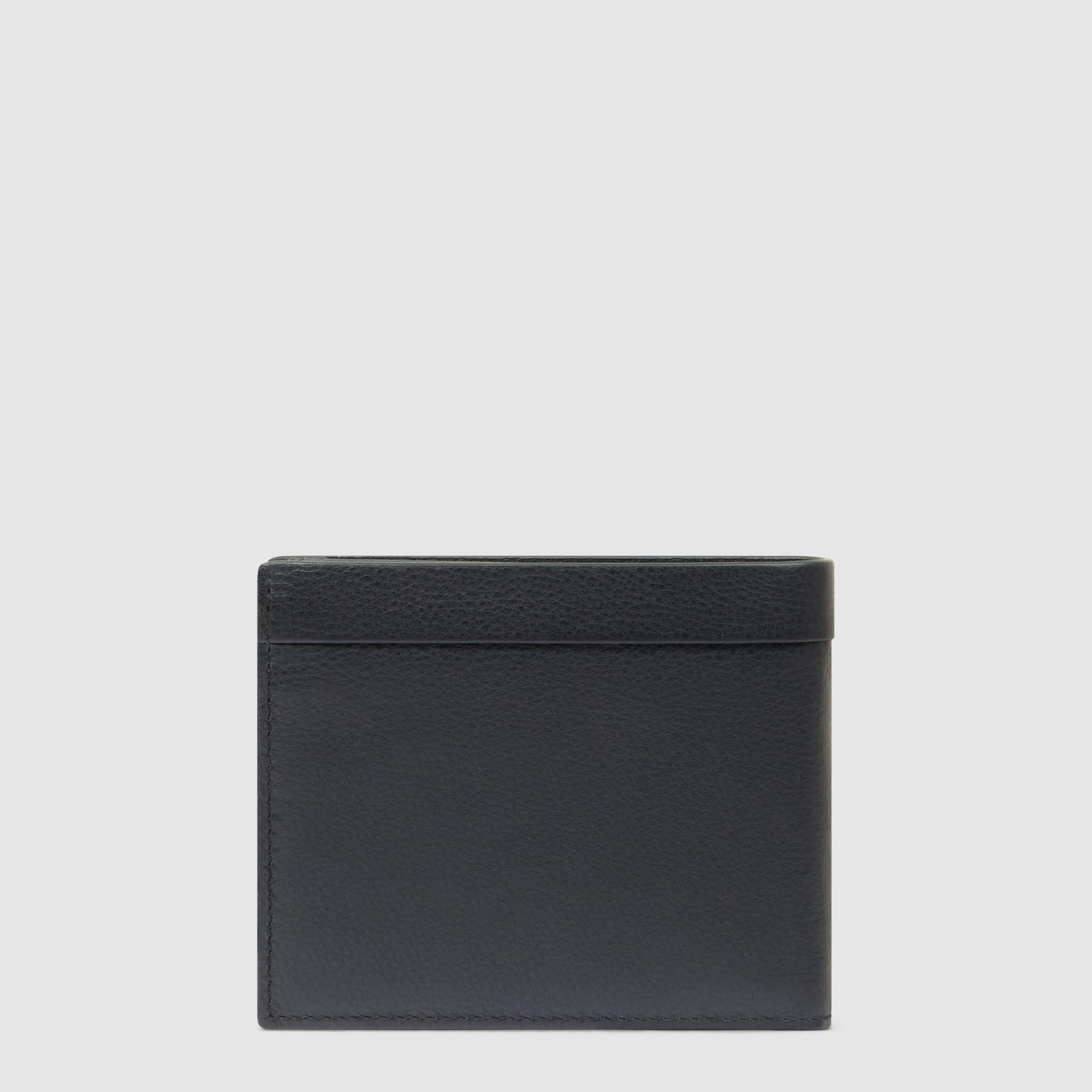 Piquadro Blue Square Geldbörse Herren Schwarz Leder RFID