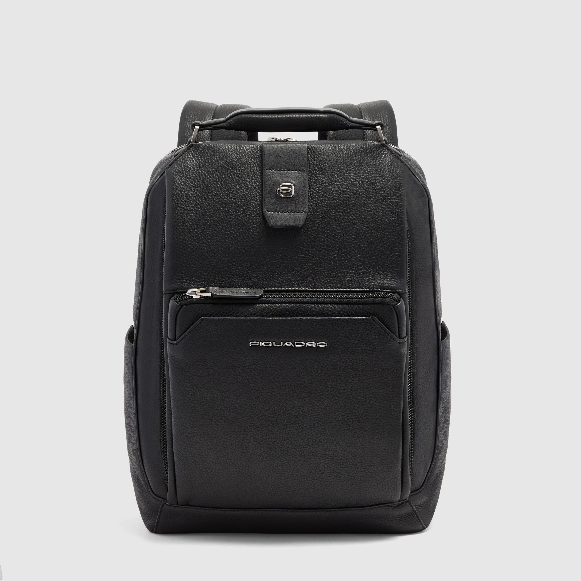 Piquadro Black Square Rucksack Leder 14 Zoll Schwarz