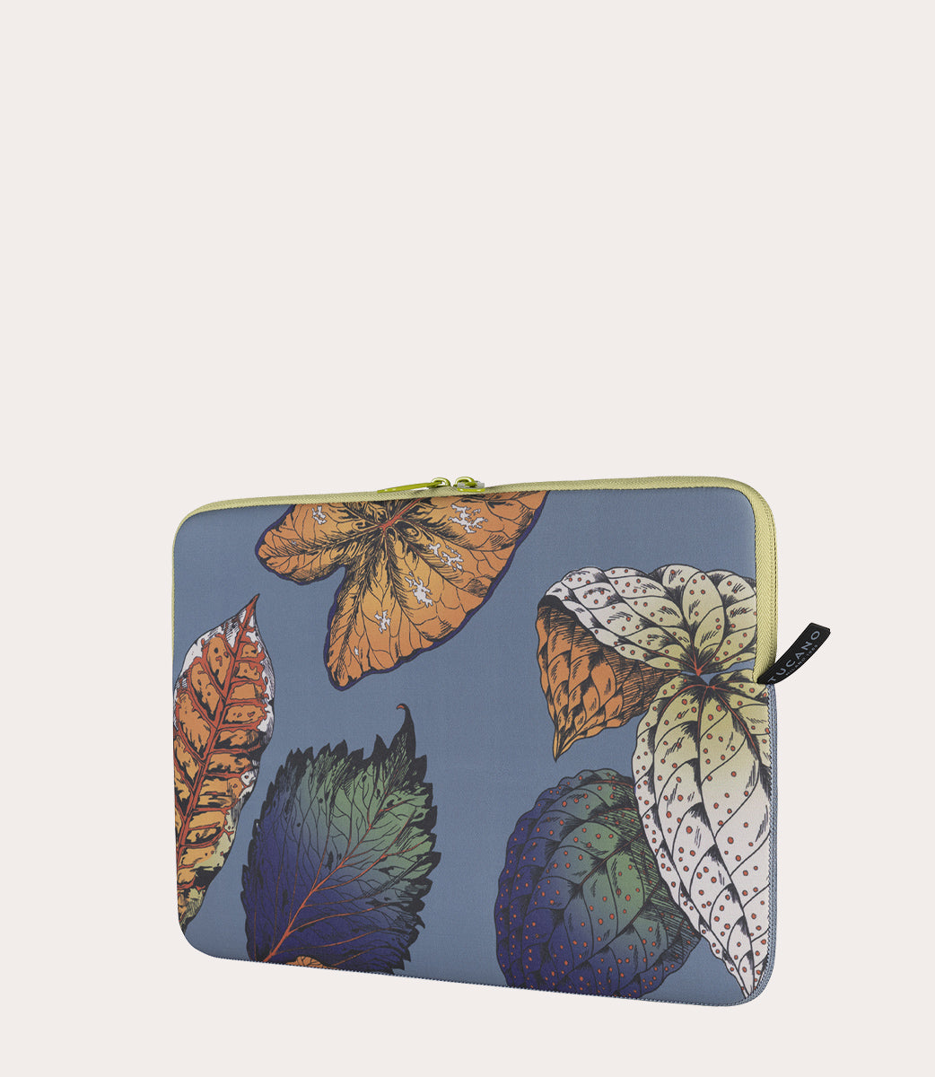 Tucano Schizzo Flora Foglie 13" Hülle Grau-Blau