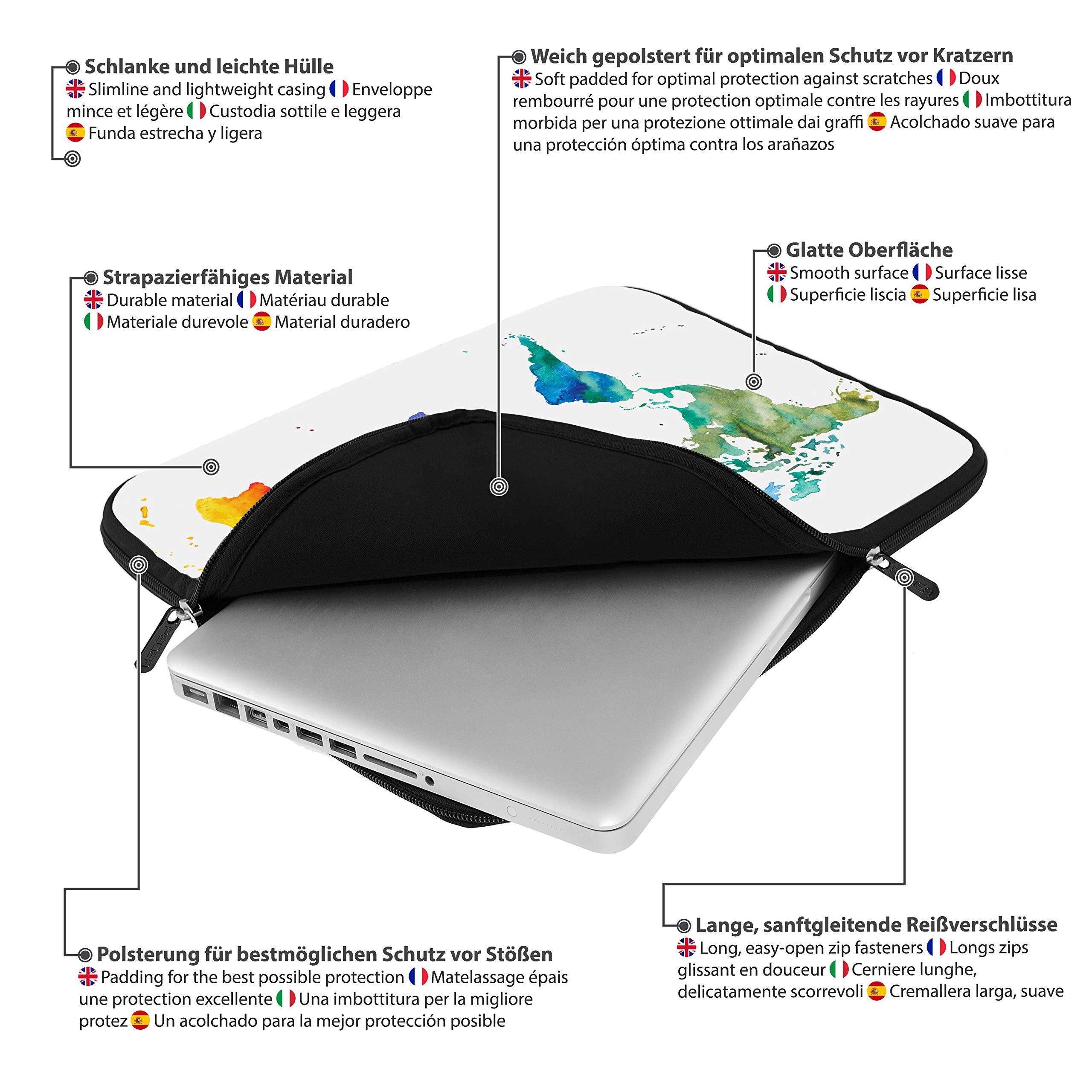 Pedea Tablet-Zubehör Tasche 10,1 Zoll Color World Neopren