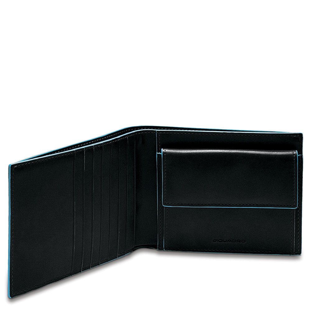 Piquadro Blue Square Geldbörse Leder RFID Münzfach