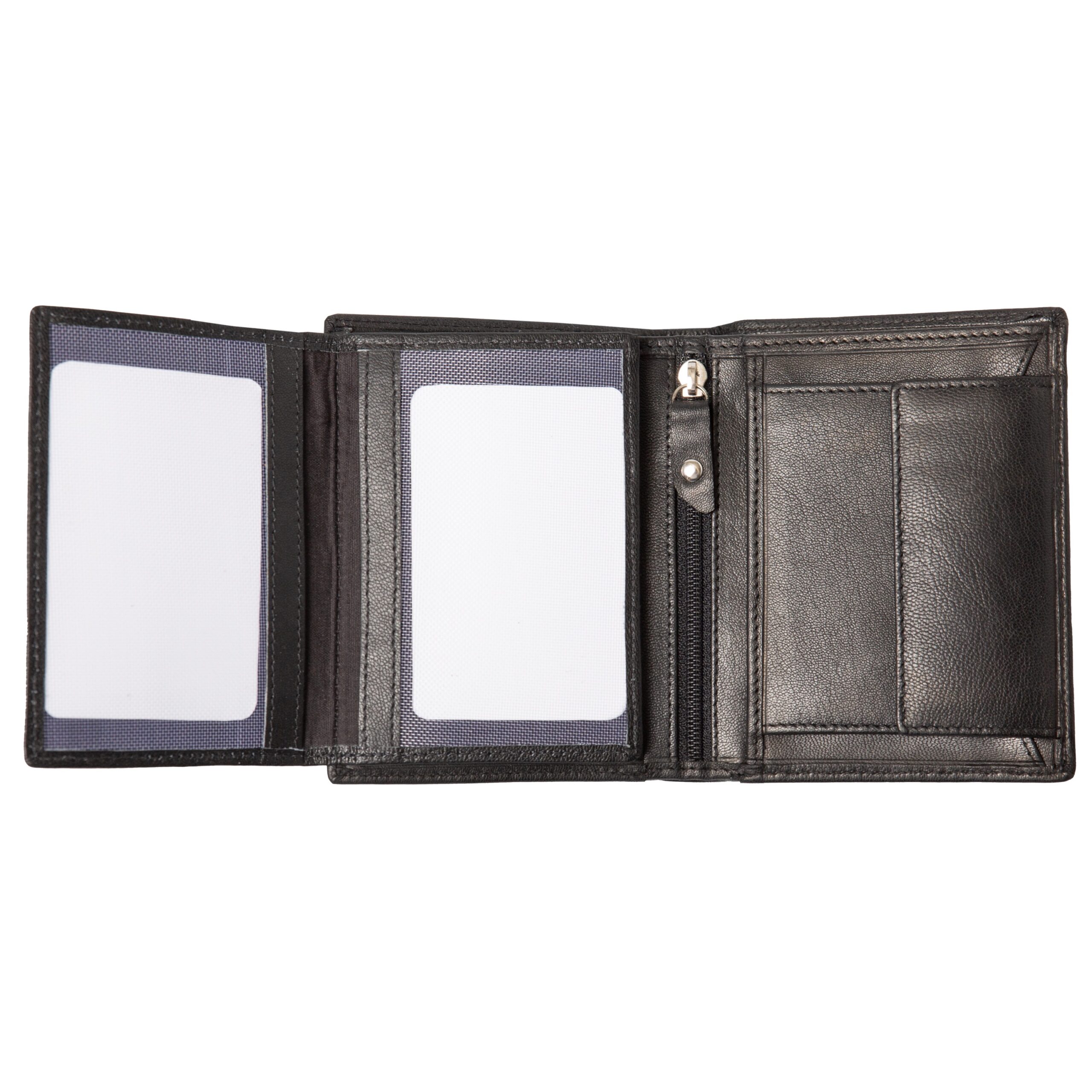 Lightpak Geldbörse Hochformat schwarz Leder 12x9,5 cm