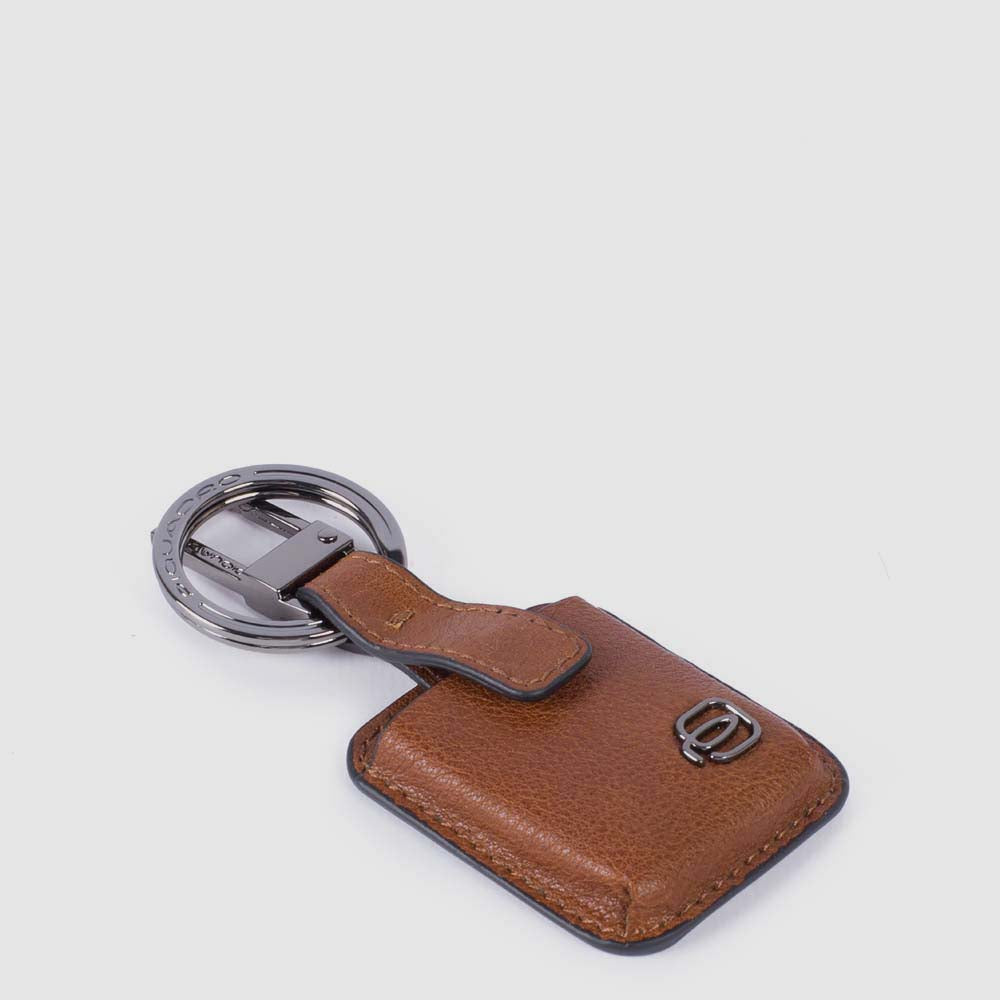 Piquadro Connequ Schlüsselanhänger Karabiner Schwarz Leder