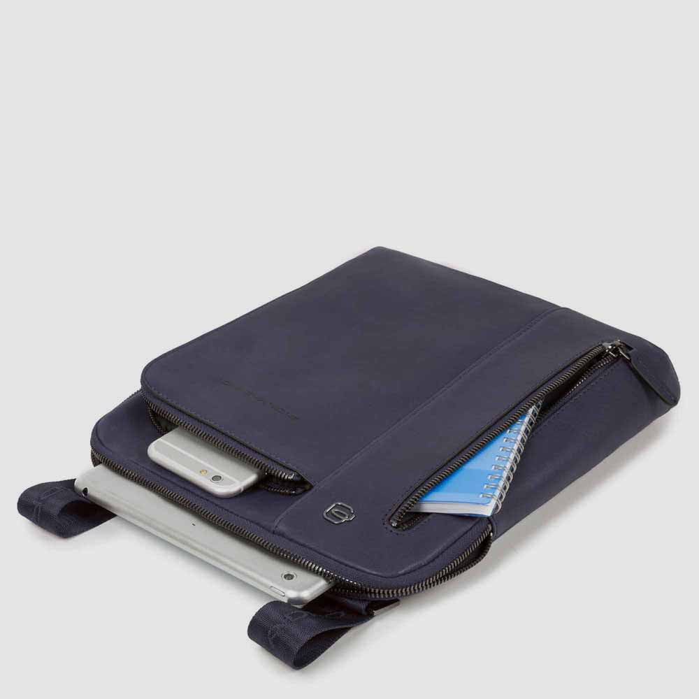 Piquadro Urban Umhängetasche Leder Herren Schwarz iPad