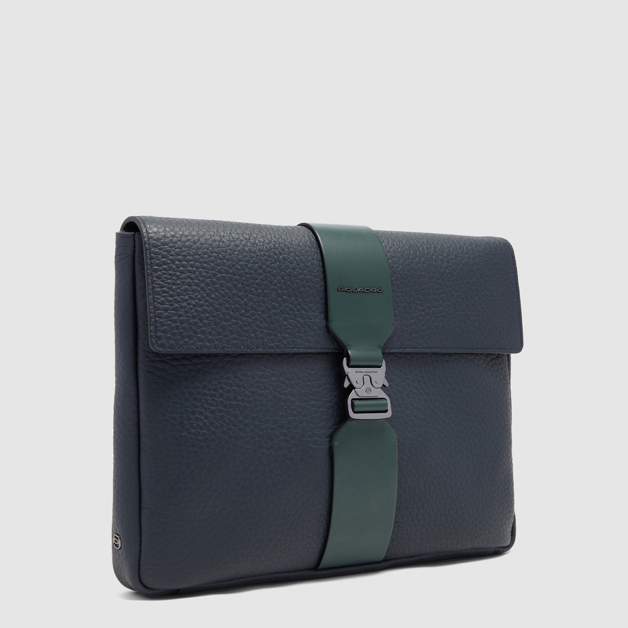 Piquadro Black Square Pochette Herren Leder Schwarz iPad 13